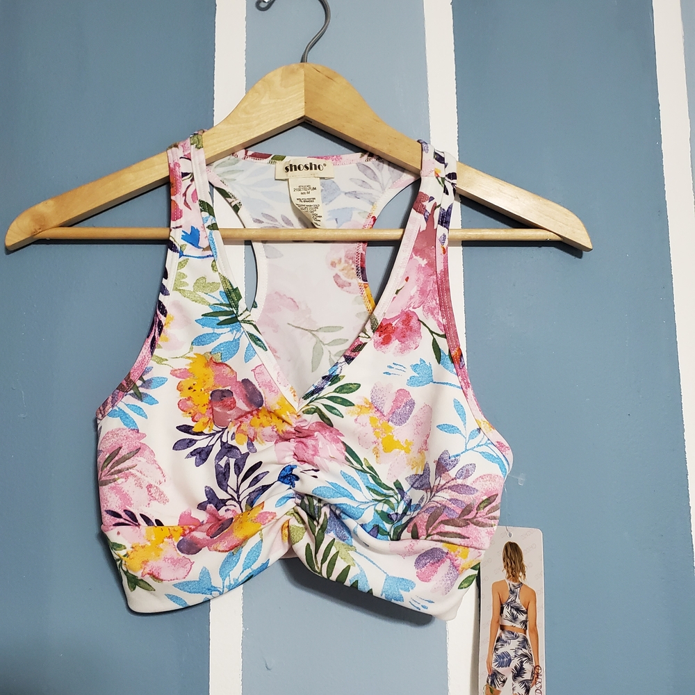 NWT Shosho Multicolor Floral Crop Top/bralette